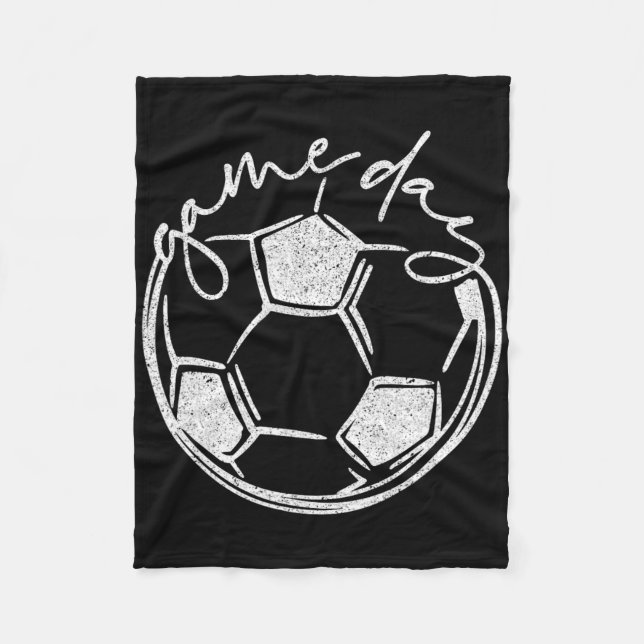 Game Day Fotboll Byll Sport Män Kvinnor Barn Prese Fleecefilt (Framsidan)