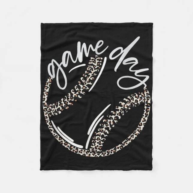 Game Day Leopard Print Sell Softll Sports Outfit  Fleecefilt (Framsidan)