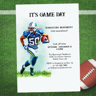Game Day Running Amerikansk Fotboll 50-årsdag Inbjudningar