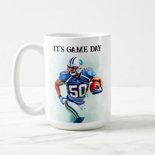 Game Day Running Amerikansk Fotboll 50-årsdag Kaffemugg (Vänster)