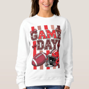 Game Day Shirt, Coquette Cheer Bow Football T Shirt
