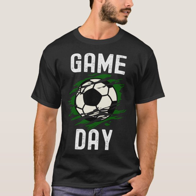 Game Day Soccer Football  Quotes Family Costume T Shirt (Framsida)