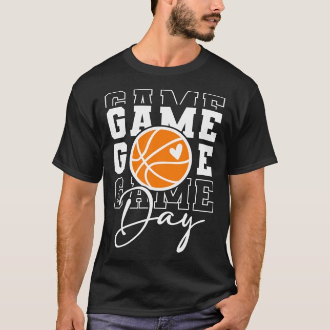 Game Day Vibes Basketball Fan Mom Grandma Auntie M T Shirt (Framsida)