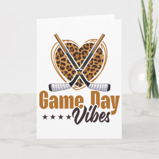 Game Day Vibes Kvinnor Mamma Blekt Leopard Hjärtat Kort