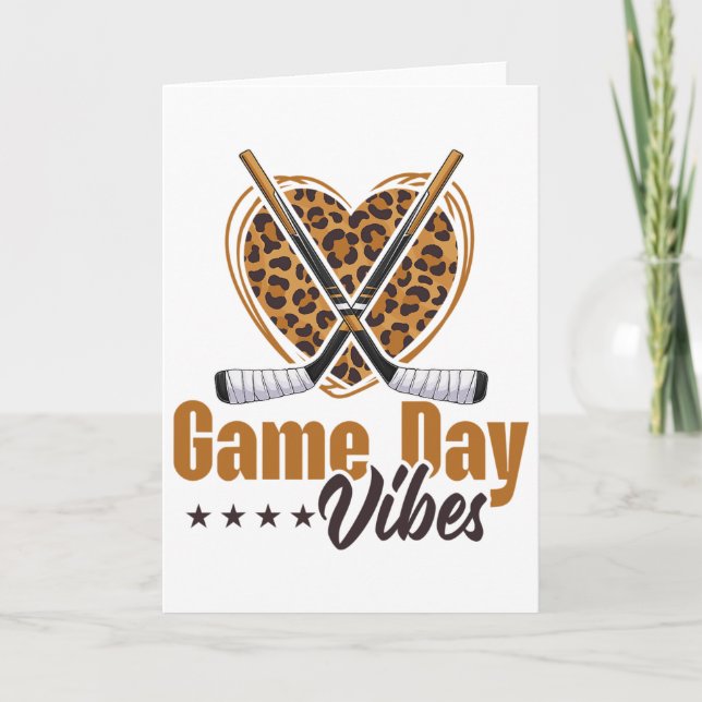 Game Day Vibes Kvinnor Mamma Blekt Leopard Hjärtat Kort (Framsida)