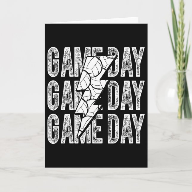 Game Day Volleyll Blixt Volleyll Mamma Pappa  Kort (Framsida)