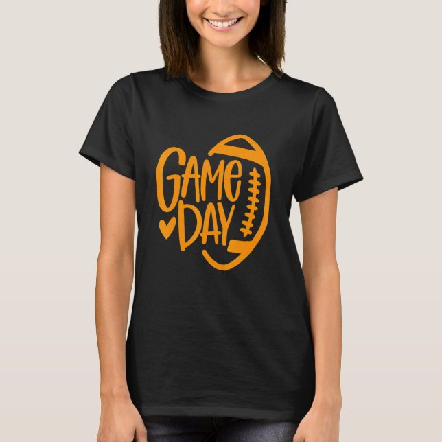 Game Day Youth or High School Football Mama Footba T Shirt (Framsida)