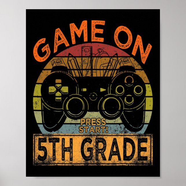 Game den 5:e Klass Välkommen Back to school Gamer  Poster (Framsidan)