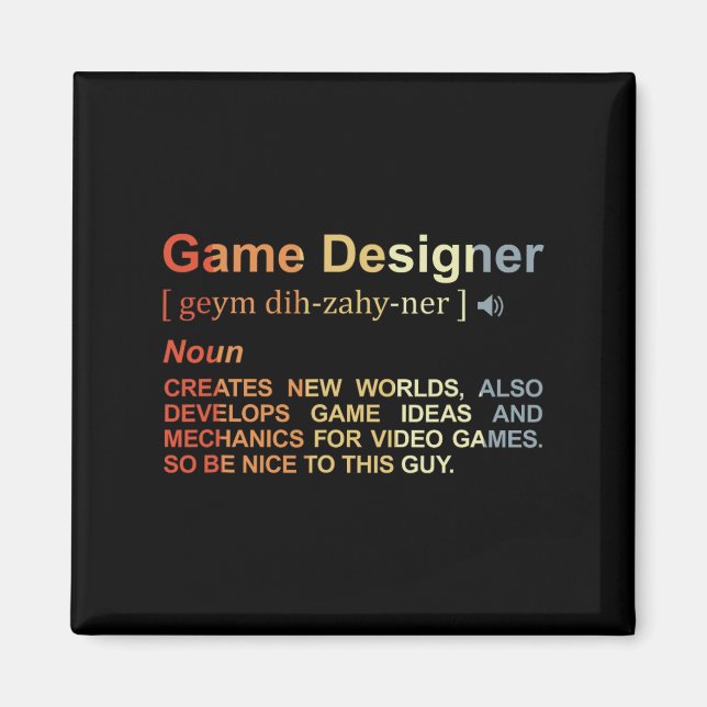 Game Designer Definition Game Programmer Game Dev Magnet (Framsidan)