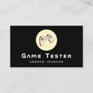 Game Developer Tester Joystick Controller Modern Visitkort