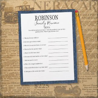 Game för Family Reunion - trivia-frågor
