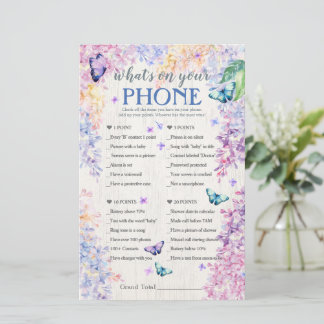 Game för fjäril Baby Shower | Vad finns på din Mob