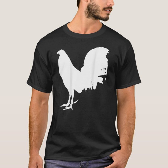 Game Fowl Gallegos Tupp Chicken Gamefowl vit T Shirt (Framsida)