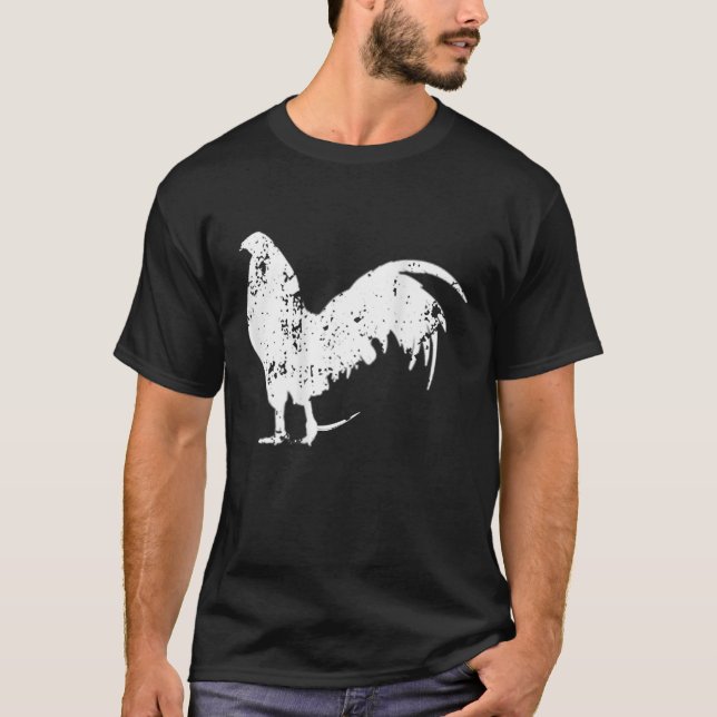 Game Fowl Gallegos, Tupp, Chicken Silhouette St. T Shirt (Framsida)