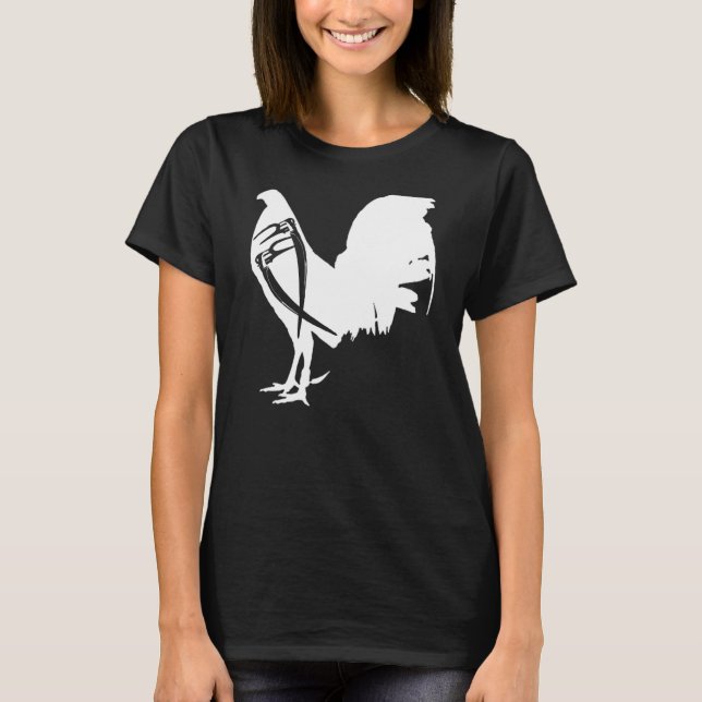 Game Fowl Gallegos Tupp Chicken White soy galle T Shirt (Framsida)
