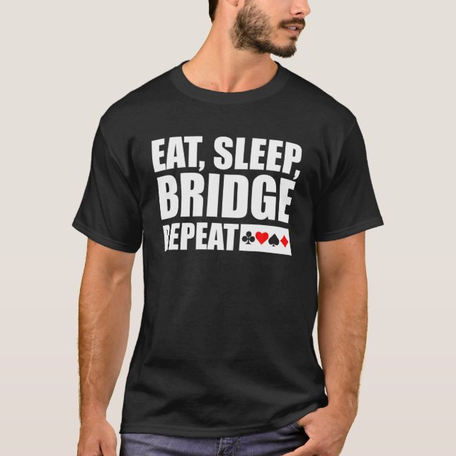 Game Gift Älskare Bridge Player Gi för roligt Brid T Shirt (Framsida)