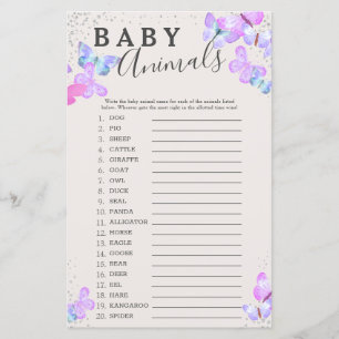 Game Himlar Baby Shower Baby djur Game