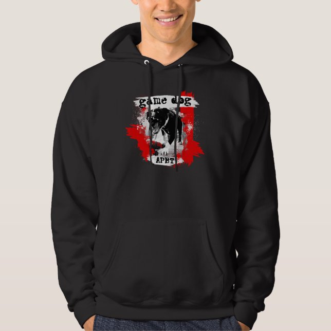 Game Hund Apbt American Pitbull Terrier White Edit Hoodie (Framsida)