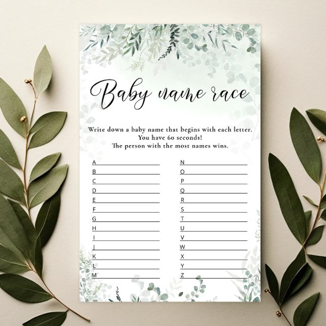 Game i Greenery Eucalyptus Baby Namn Tävling (Skapare uppladdad)