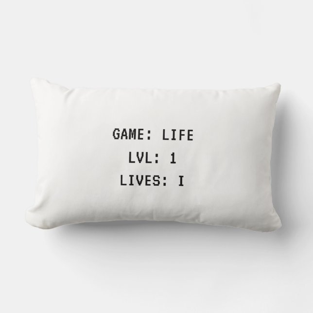 Game Life Level 1 Life 1 Pillow Lumbarkudde (Framsida)