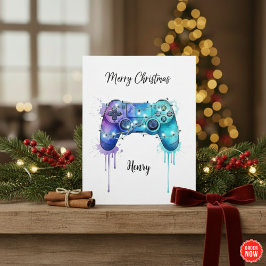 Game Lover Christmas Card Custom Gift Idea Julkort