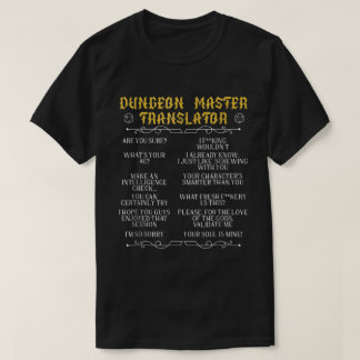 Game Master Översättare RPG Brädspel Humor T-shirt