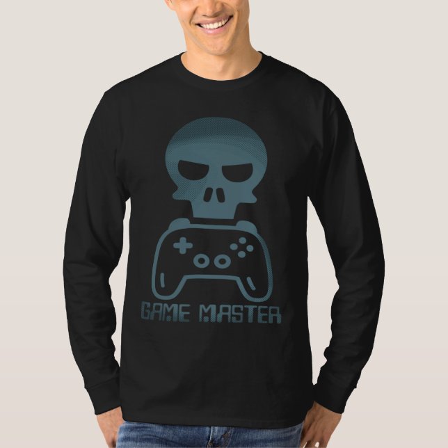 Game Master Pro Gamer Skull Controller Mastering t T Shirt (Framsida)