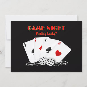 GAME NATT INBJUDNINGAR - Känn Lucky, kort