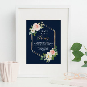 Game Navy Blue Guld Möhippa Ring Poster