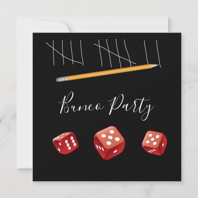 Game Nght Red Dice Bunco Dice Party Inbjudningar (Framsida)