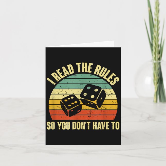 Game Night Adults Funny Board Games I Read The Rul Kort (Framsida)