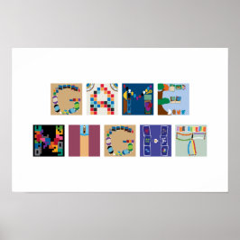 "Game Night" Brädspel Alfabet Poster