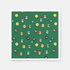 Game Night Födelsedag Biljard Pool Bord Pappersservett