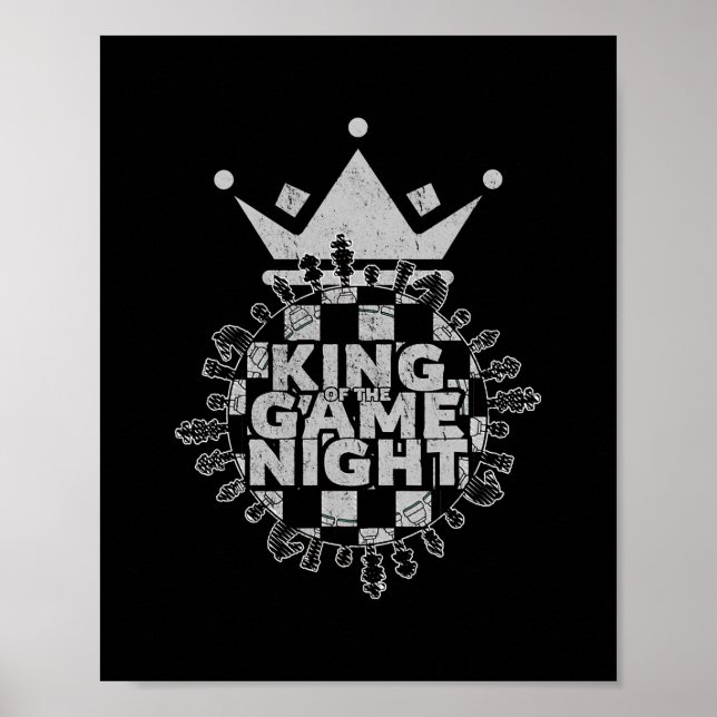 Game Night King Board Game Geek Funny Gamer  Poster (Framsidan)