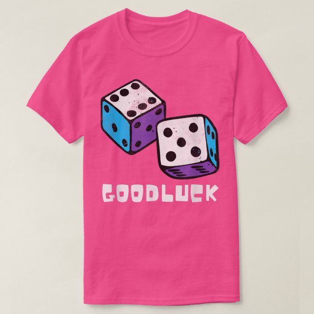 Game Night Party Casino Games Retro Good Luck Dice T Shirt (Design framsida)