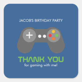 Game Night Theme Birthday Fyrkantigt Klistermärke