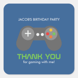 Game Night Theme Birthday Fyrkantigt Klistermärke
