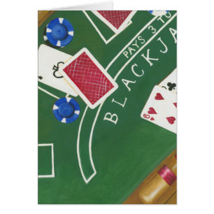 Game of Blackjack med Chip av Chariklia Zarris Hälsningskort
