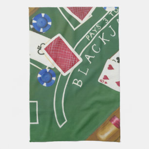 Game of Blackjack med Chip av Chariklia Zarris Kökshandduk