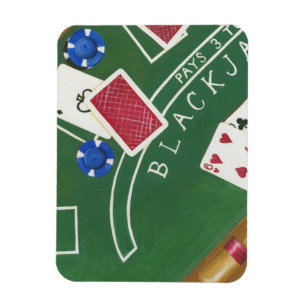 Game of Blackjack med Chip av Chariklia Zarris Magnet