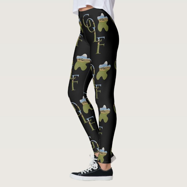 Game of Golf Logotyp with Golfing Image, Leggings (Vänster)