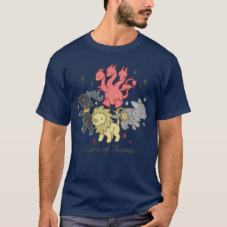 Game Ofhrones Drak Stag Lion Direwolf Hus Chib T Shirt