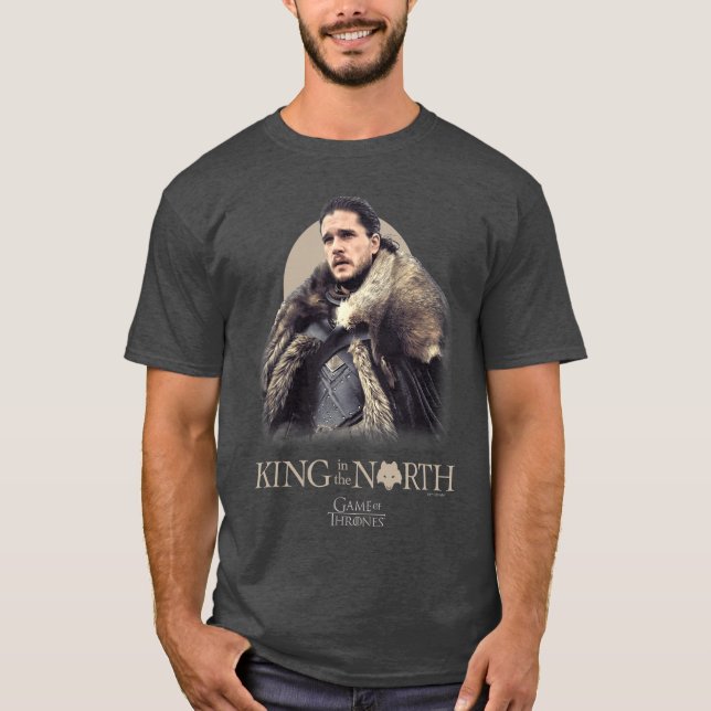 Game ofhrones King ofhe North retro T Shirt (Framsida)