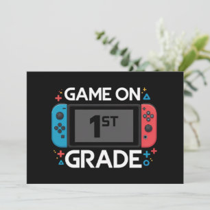 Game On 1:a klass tillbaka till skolan rolig gamer Inbjudningar