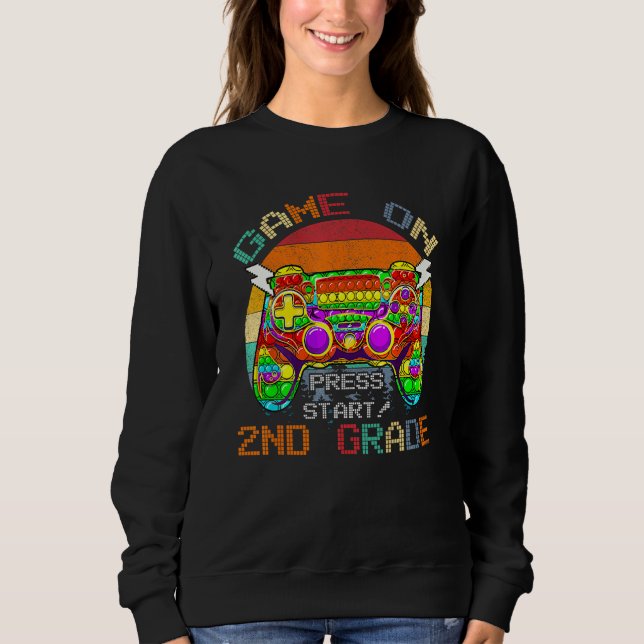 Game On 2nd Grade Second Grade Gamer Back to Schoo T Shirt (Framsida)