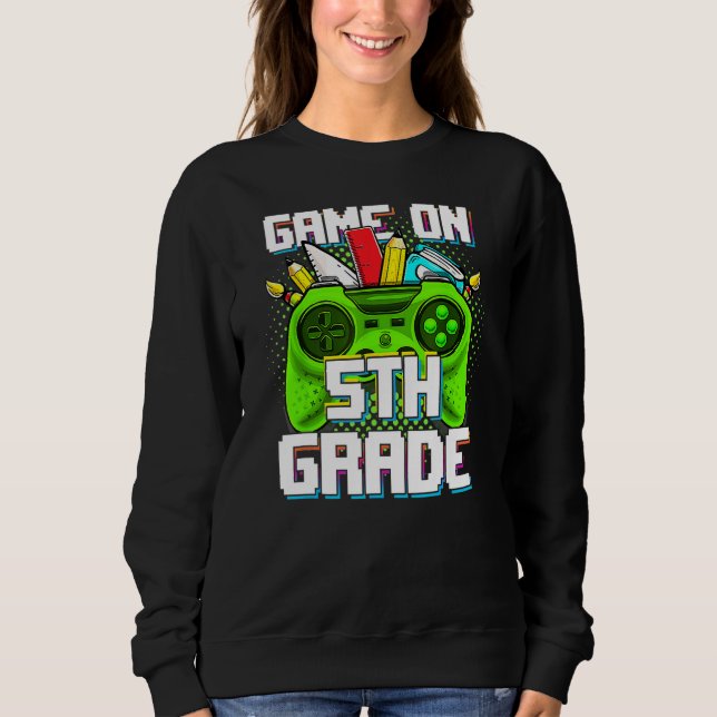 Game On 5th Grade Video Game Boys Back To School F T Shirt (Framsida)