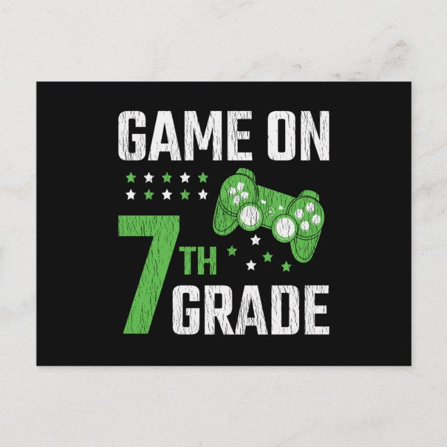 Game On 7:e klass Gamer Tillbaka till skolan Elev Vykort (Framsida)