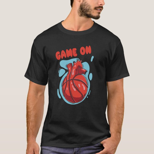 Game On Basketball Slam Dunk T Shirt (Framsida)
