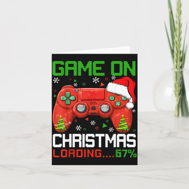 Game On Christmas Loading 67% Funny 6 7 Meme Xmas  Kort (Framsida)