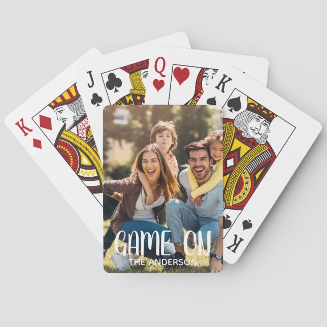 Game On Family Photo Poker Cards Casinokort (Baksidan)